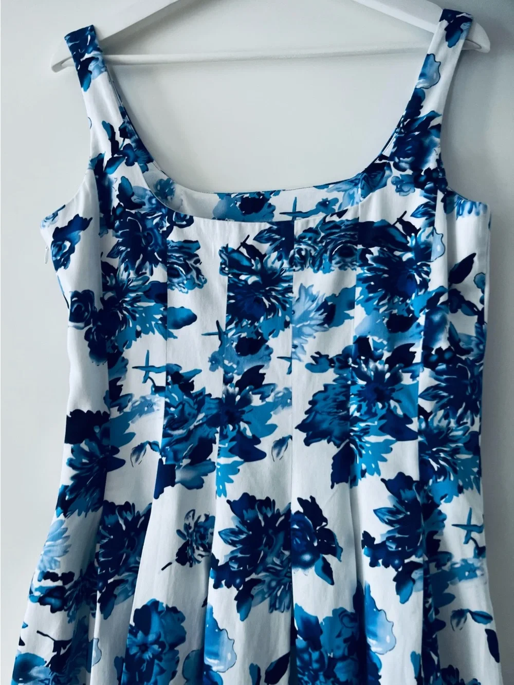 Ralph Lauren White Dress with Blue Floral Print
